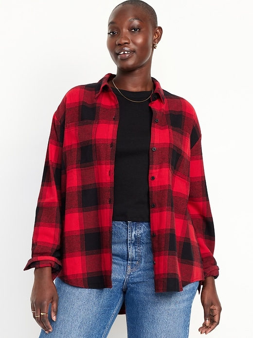 Image number 5 showing, Flannel Boyfriend Button-Down Shirt