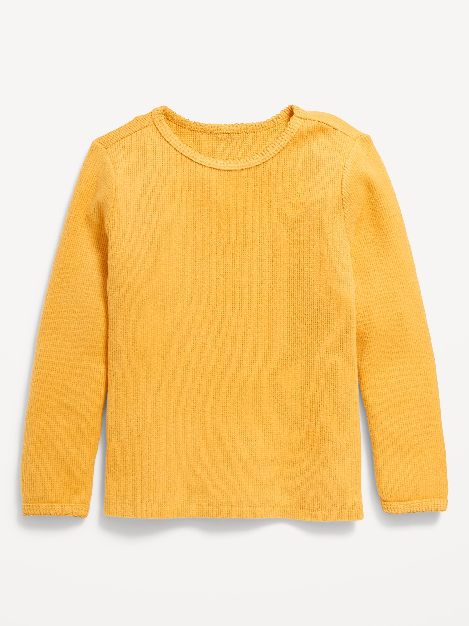 Cozy Long-Sleeve Thermal-Knit T-Shirt for Toddler Girls