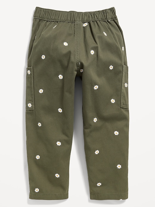 Voir une image plus grande du produit 2 de 2. Pantalon ballon cargo à taille haute à motif pour toute-petite fille