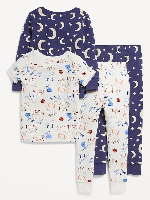 Voir une image plus grande du produit 2 de 3. Pyjama 4 pièces unisexe à coupe ajustée pour tout-petit et bébé