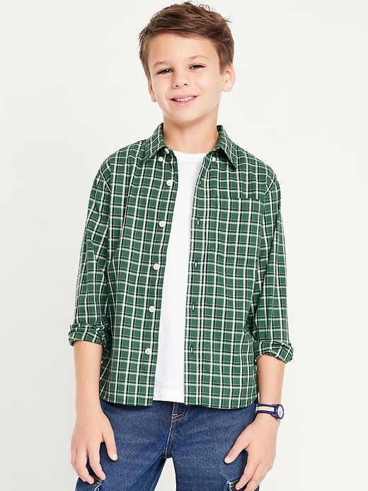 View large product image 1 of 3. Long-Sleeve Poplin Shirt for Boys