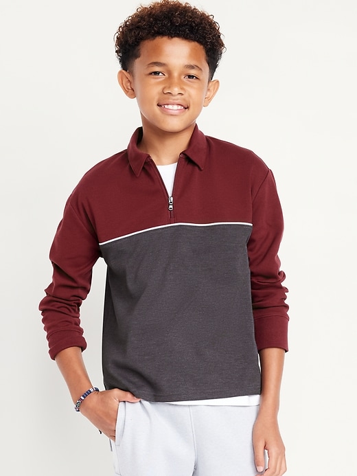 View large product image 1 of 3. Dynamic Fleece Quarter-Zip Pullover Sweater for Boys