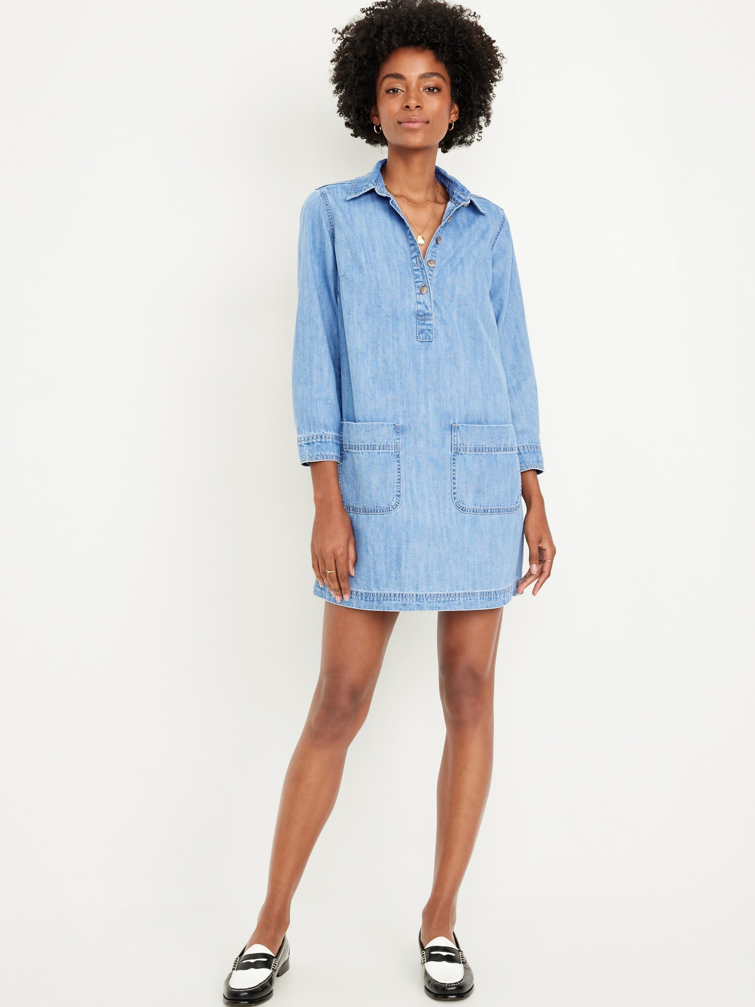 Jean Popover Shirt Dress