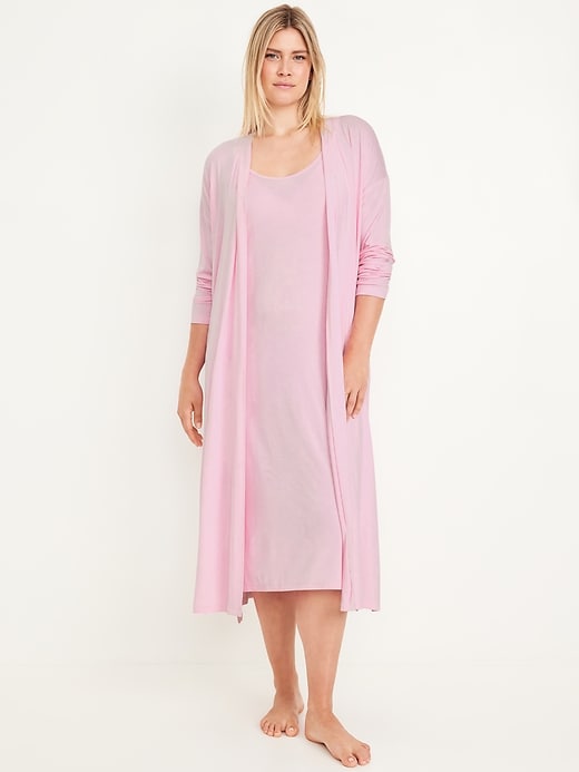 Image number 1 showing, Maternity Robe and Nursing Nightgown Set