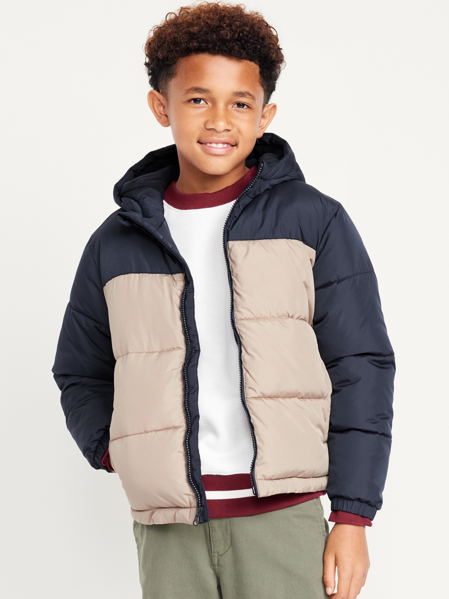 Boys puffer coat with fur hood hotsell