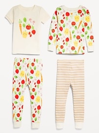 View large product image 3 of 3. 4-Piece Snug-Fit Printed Pajama Set for Toddler & Baby