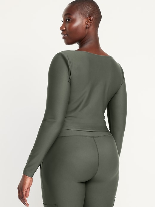 Image number 6 showing, PowerSoft Long-Sleeve Crop Support Top