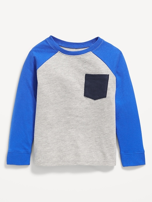 View large product image 1 of 2. Long-Sleeve Pocket T-Shirt for Toddler Boys