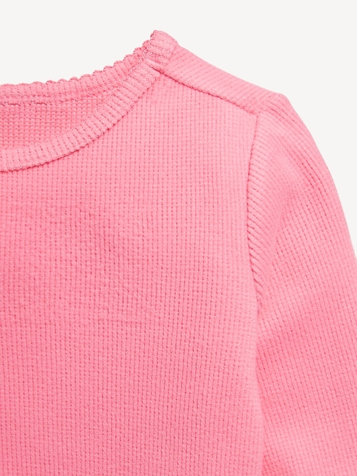 View large product image 2 of 2. Cozy Long-Sleeve Thermal-Knit T-Shirt for Toddler Girls