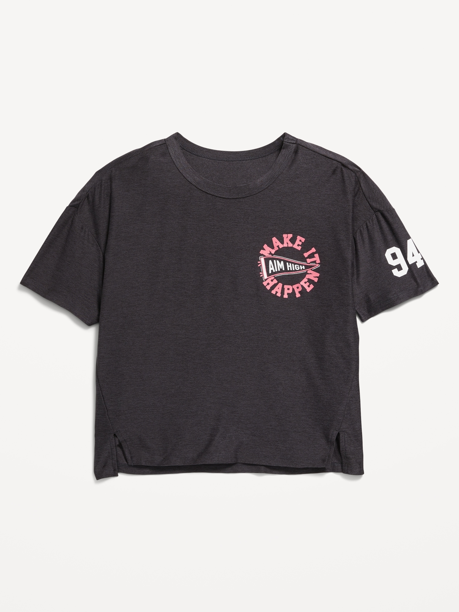 CloudMotion Cropped Graphic Performance T-Shirt for Girls