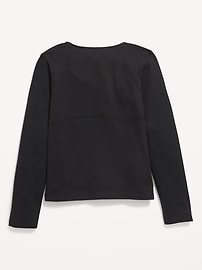 View large product image 3 of 3. Long-Sleeve Tie-Neck Top for Girls