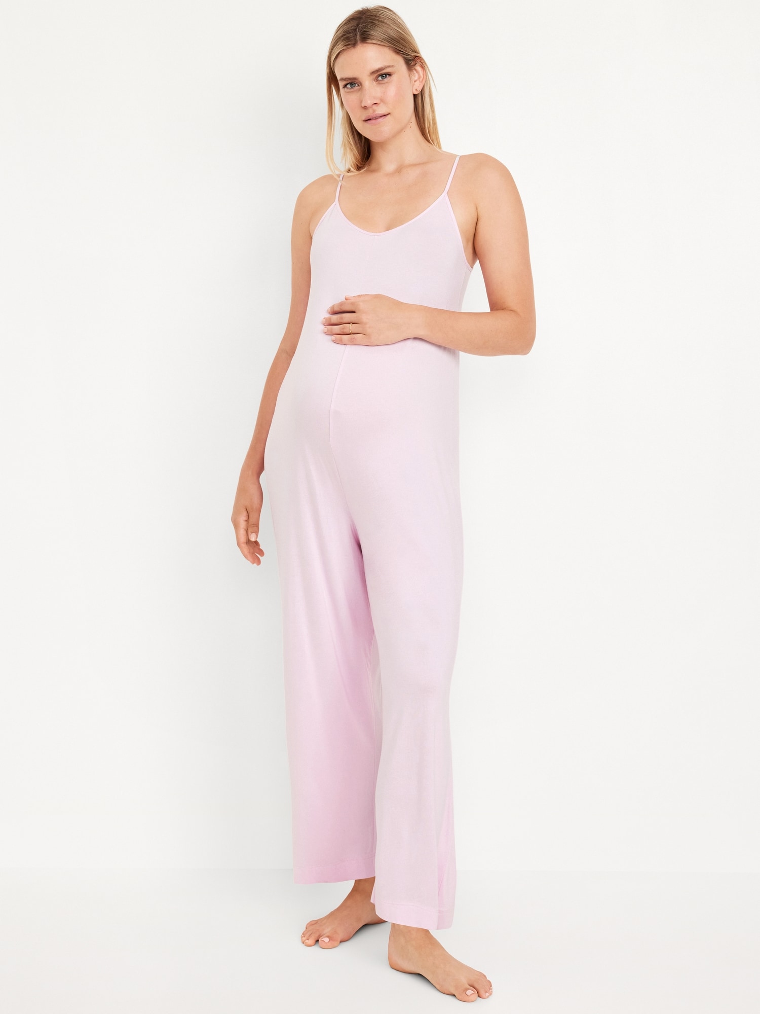 Maternity Sleeveless Pajama Jumpsuit