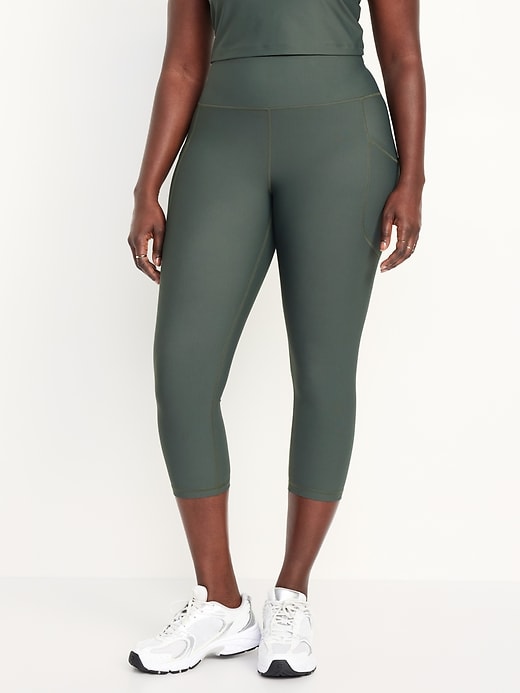 Image number 4 showing, High-Waisted PowerSoft Crop Pocket Leggings