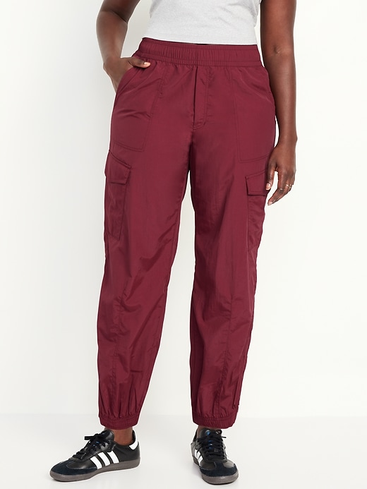 Image number 4 showing, High-Waisted Ankle-Zip Cargo Joggers