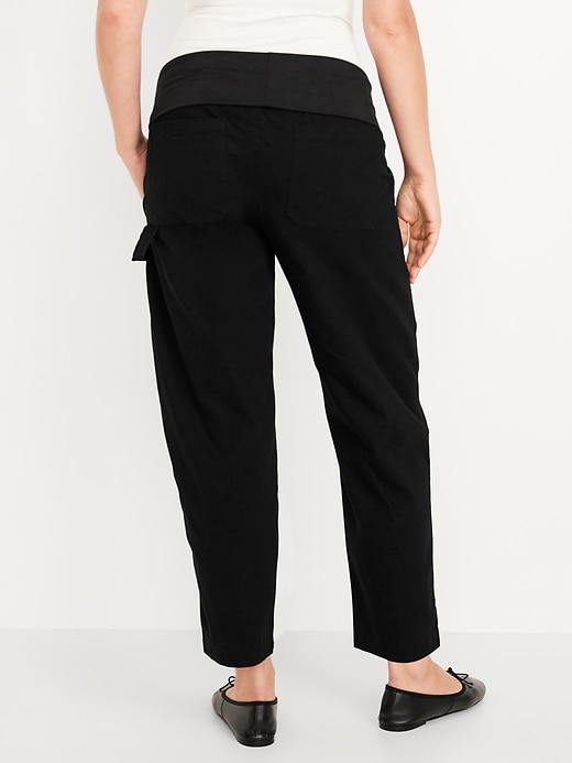 Image number 2 showing, Maternity Rollover Waist Pulla Utility Pants