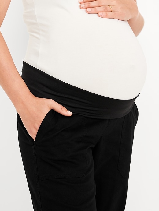 Image number 5 showing, Maternity Rollover Waist Pulla Utility Pants