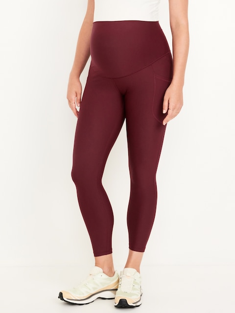 Maternity Full-Panel PowerSoft 7/8 Leggings - Red