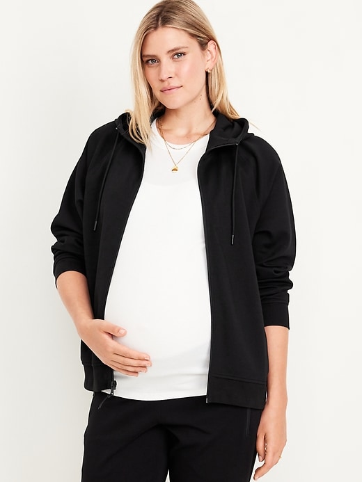 Image number 1 showing, Maternity Dynamic Fleece Full-Zip Hoodie