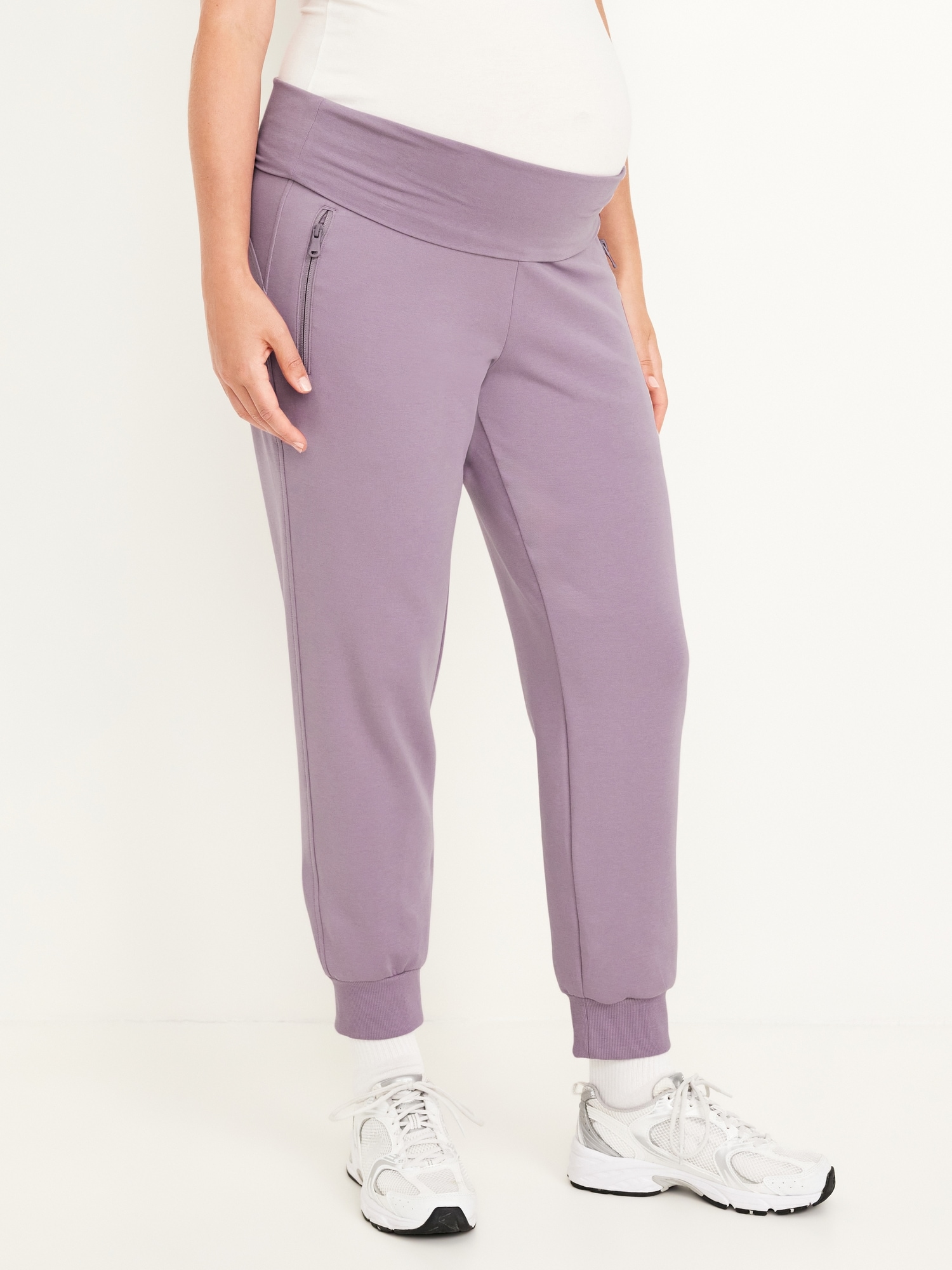 Pantalon de jogging en Molleton dynamique à taille rabattable de maternité.