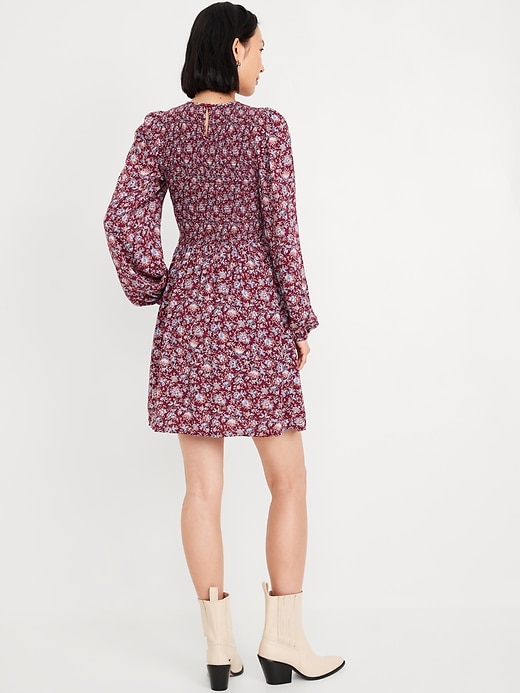 Image number 2 showing, Fit &amp; Flare Long-Sleeve Mini Dress