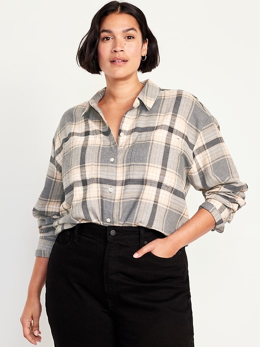 Image number 7 showing, Flannel Boyfriend Button-Down Shirt