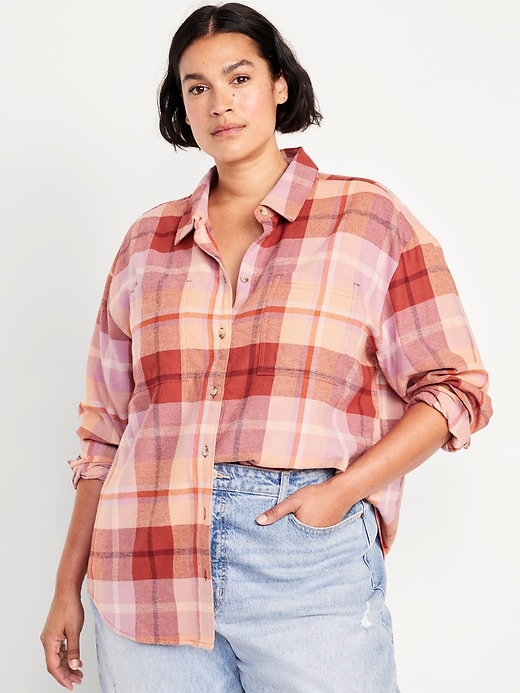 Image number 7 showing, Flannel Boyfriend Button-Down Shirt