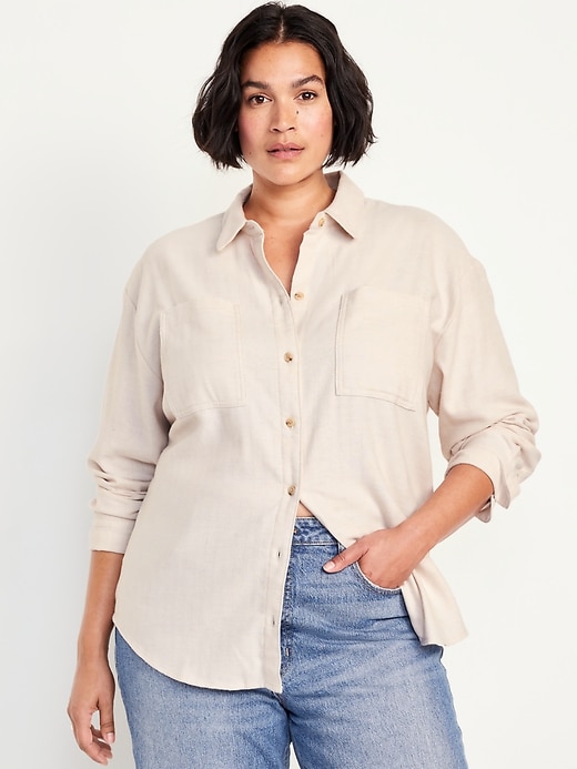 Image number 7 showing, Flannel Boyfriend Button-Down Shirt