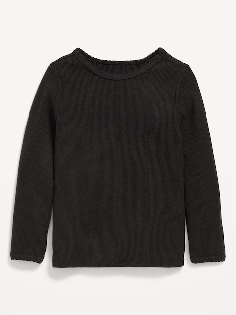 Cozy Long-Sleeve Thermal-Knit T-Shirt for Toddler Girls