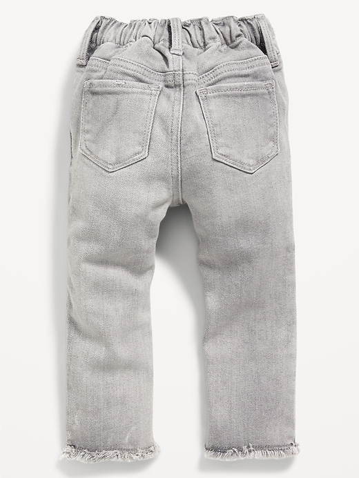 Voir une image plus grande du produit 2 de 2. Jegging Rockstar à ourlet effiloché à extensibilité 360° à taille haute pour toute-petite fille