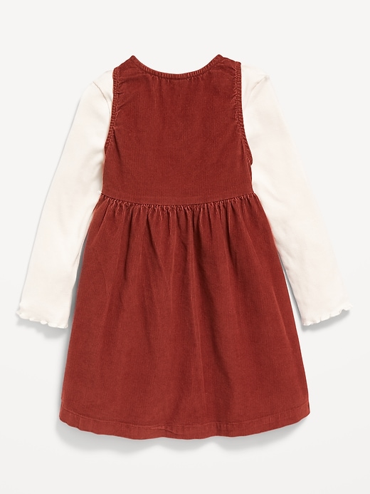 View large product image 2 of 3. Sleeveless Pocket Corduroy Dress and Top Set for Toddler Girls