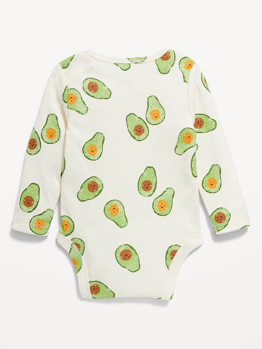 View large product image 2 of 2. Long-Sleeve Printed Bodysuit for Baby