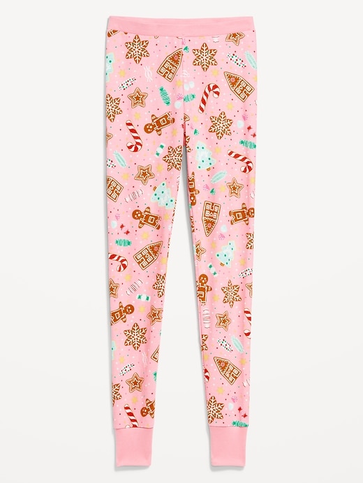 L'image numéro 4 présente Legging de pyjama gaufré à taille haute et à motif