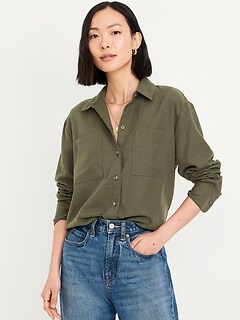 Military green shirt women's best sale