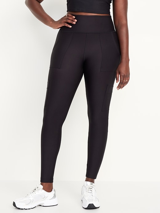 L'image numéro 4 présente Legging cargo PowerSoft à taille haute longueur 7/8