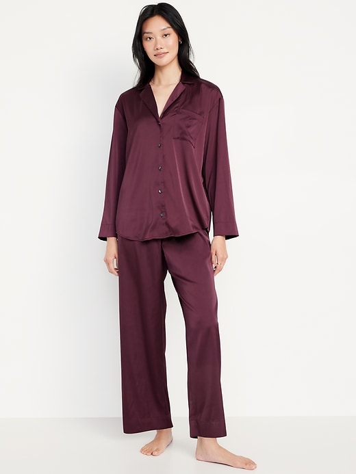 Image number 1 showing, Satin Pajama Pant Set