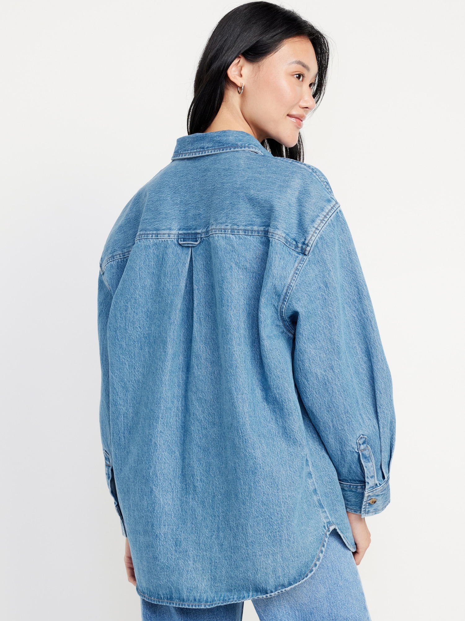 Boyfriend Button-Down Jean Tunic