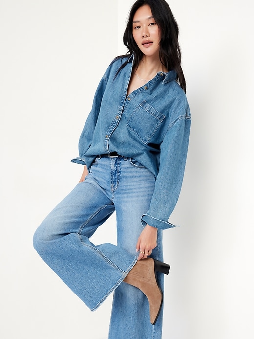 Image number 3 showing, Boyfriend Button-Down Jean Tunic