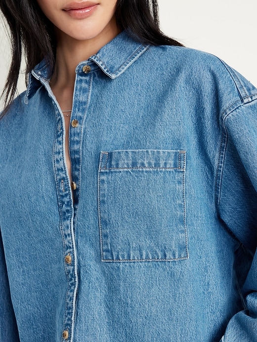 Image number 4 showing, Boyfriend Button-Down Jean Tunic