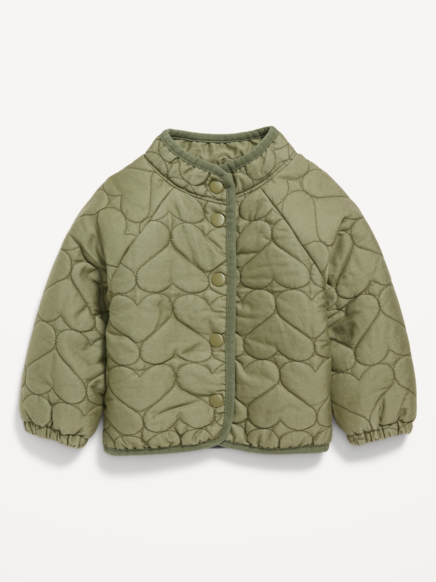 Mock-Neck Quilted Snap-Button Jacket for Baby