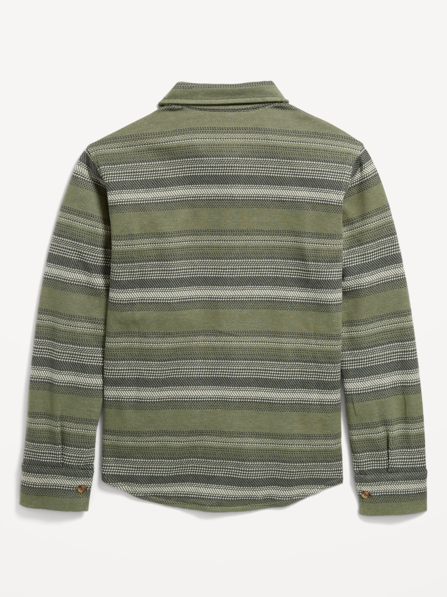 Long-Sleeve Jacquard Knit Pocket Shirt for Boys