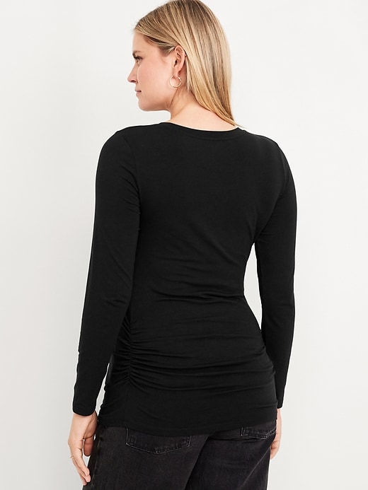 Image number 3 showing, Maternity Long-Sleeve Crew-Neck T-Shirt