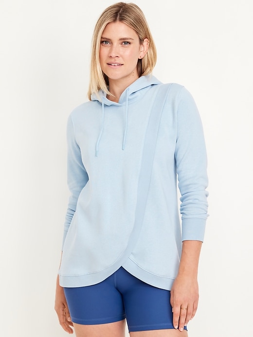 Image number 1 showing, Maternity Cross-Front Nursing Pullover Hoodie