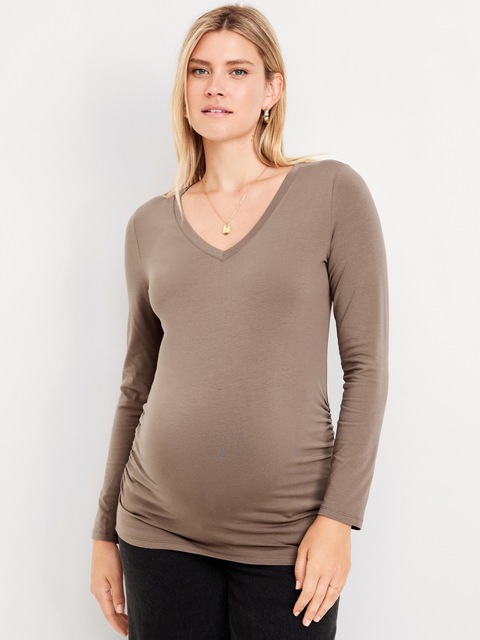 Maternity V-Neck Long-Sleeve T-Shirt