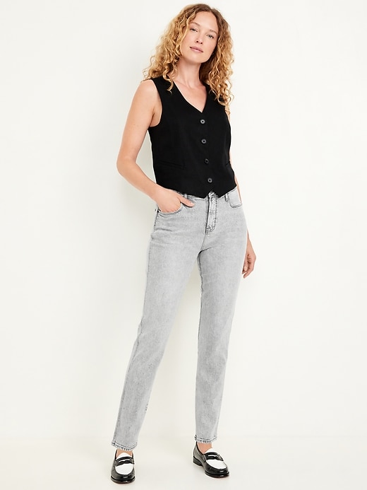 Image number 1 showing, High-Waisted Vintage Slim Jeans