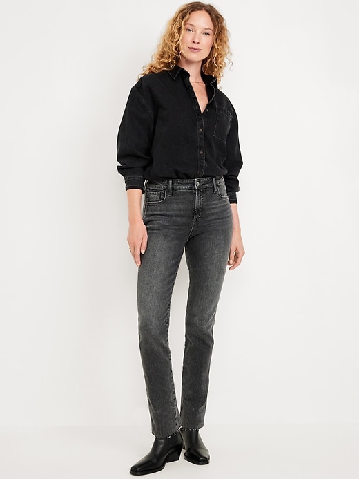 Image number 1 showing, High-Waisted Vintage Slim Jeans