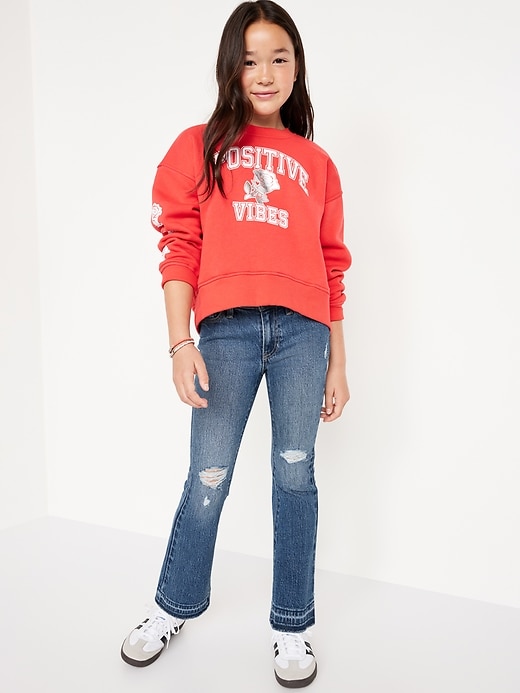Image number 3 showing, High-Waisted Ripped Flare Jeans for Girls