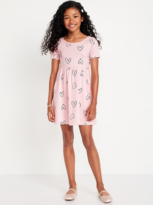 View large product image 1 of 3. Printed Fit and Flare Dress for Girls