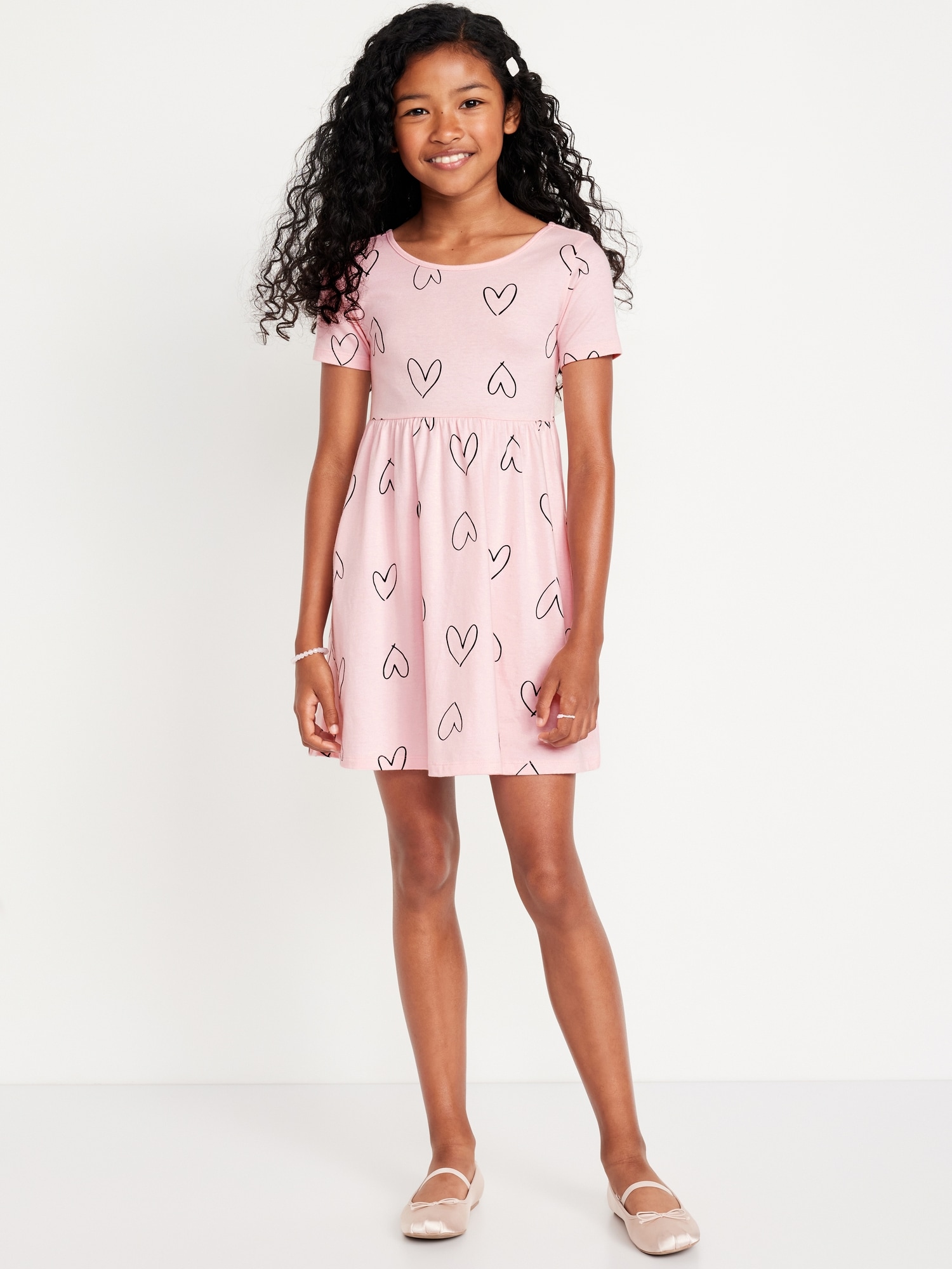 Robe ajustée et évasée à motif pour fille