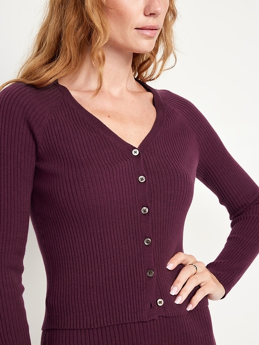 Image number 5 showing, SoSoft Lite Ribbed Crop Cardigan