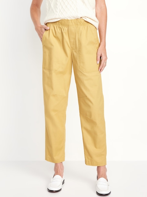 High-Waisted Pulla Utility Pants - Yellow